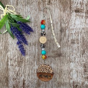 Bookmark Mama Handcrafted Artisan Beaded Metal Journal Gift Read Book